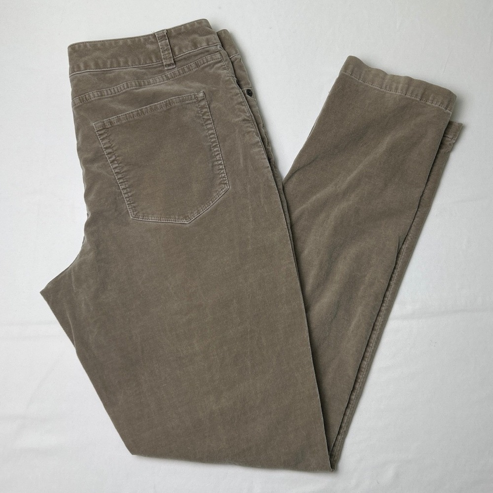 Coldwater Creek Womens Mid Rise Straight Leg Corduroy Pants Size 12 Taupe Brown
